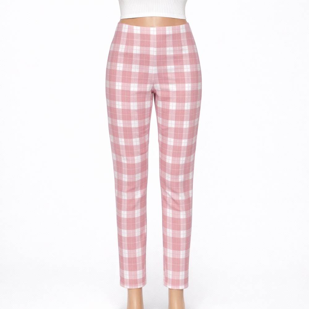 Princess Polly Checked Slim Pants - Picture 3 of 4